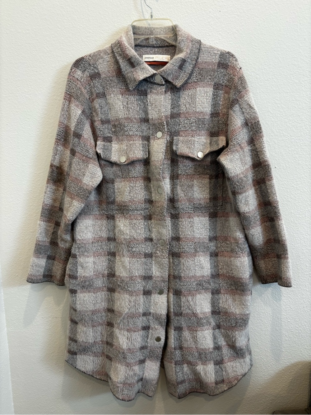 Pilcro by Anthropologie Plaid Longline Shacket M